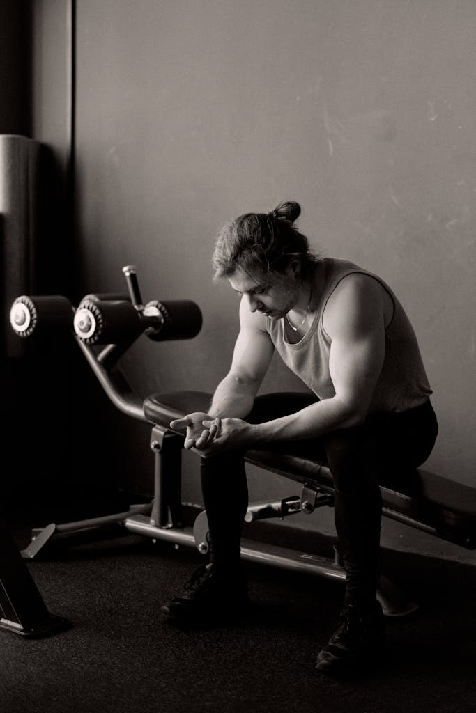 Man Resting after Exercising